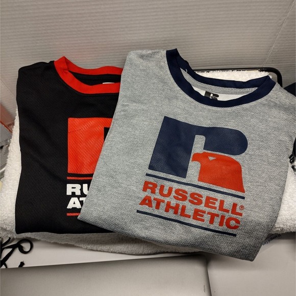 Russell Athletic Boys Short Sleeve Logo Classic Shirt  Size M 10/12, set of 2 - Picture 9 of 9